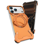 Frameless Aluminum MagSafe Armor Case with 360° Rotating Ring Stand for iPhone 17 Pro & iPhone 17 Pro Max