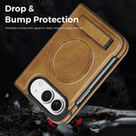 Leather Kickstand Case with MagSafe Alignment Ring for iPhone Duo