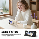 Embossed Leather Protective Case with Ring Stand for Samsung Galaxy Z Flip 6