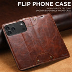 Premium Leather Flip Wallet Case with Card Slot for iPhone 17 Series