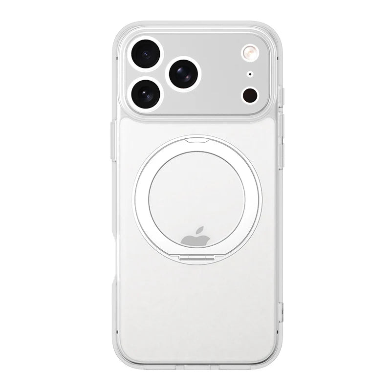 Translucent MagSafe Case with 360° Rotating Ring Stand for iPhone 17 Series