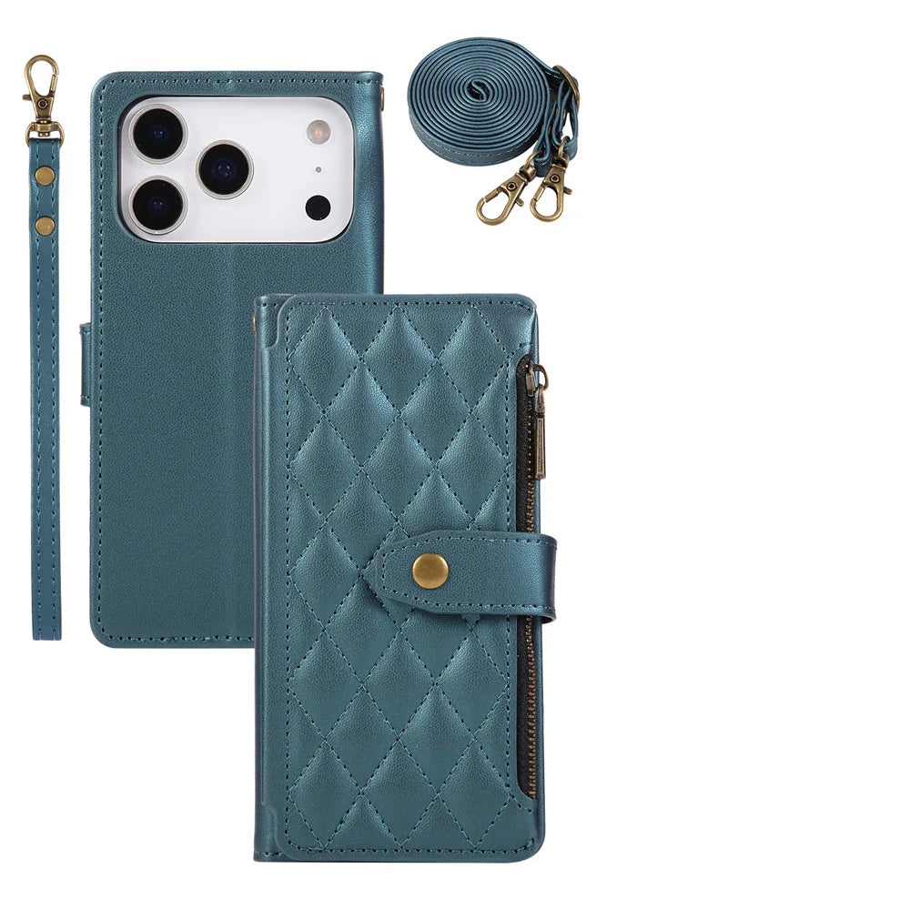 iPhone 17 Series Crossbody Purse Case with Wrist Strap