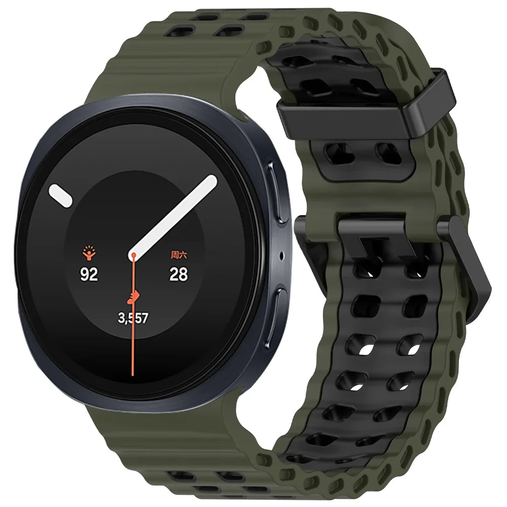 Perforated Silicone Watch Strap with Adjustable Fit for Samsung Galaxy Watch 9
