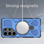 Heavy-Duty Protective Magnetic Case with Metal Kickstand for Samsung Galaxy S25 Series