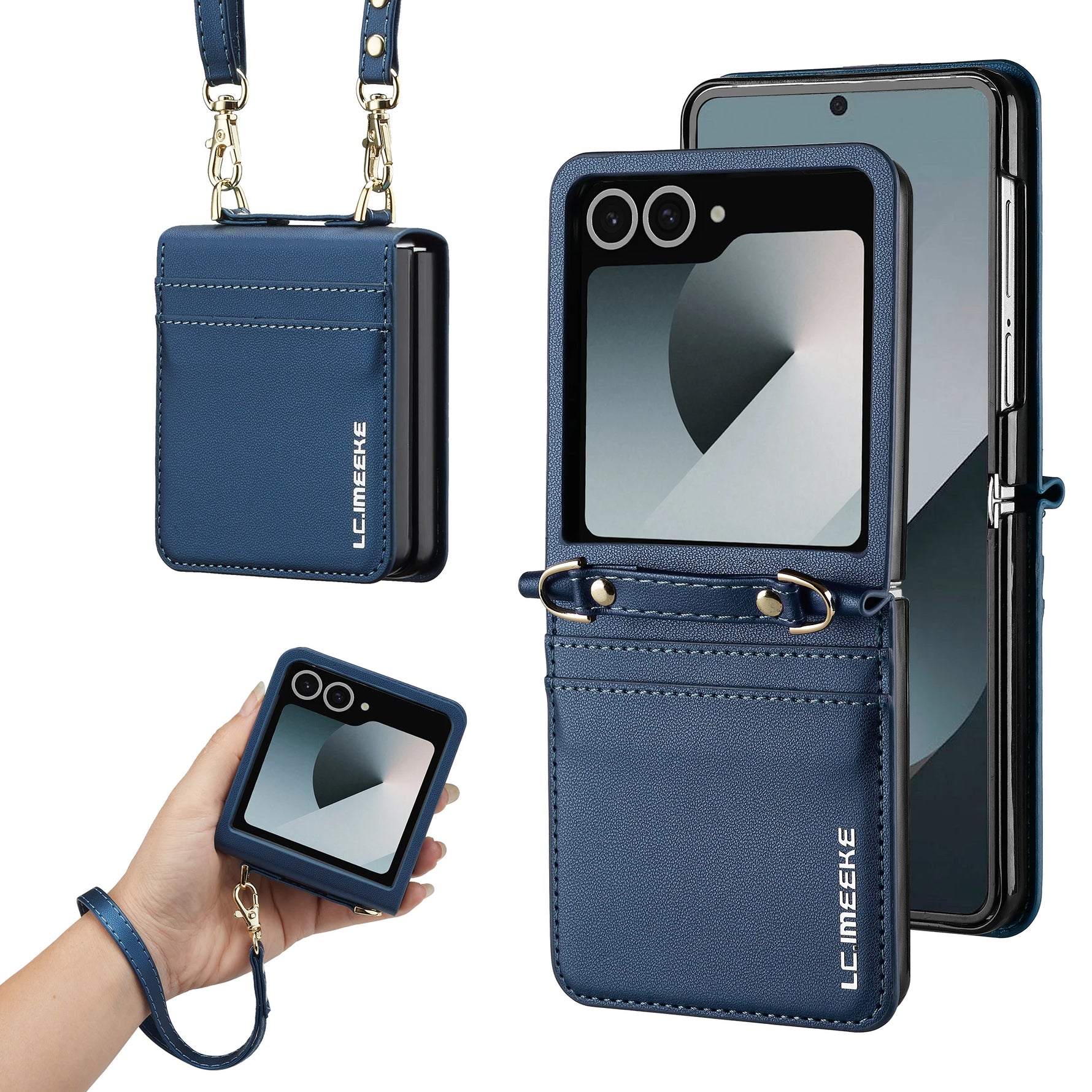 Samsung Galaxy Z Flip 6 Wallet Case with Strap and Card Holder