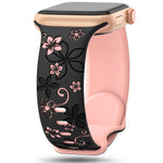 Floral Engraved Silicone Strap for Apple Watch