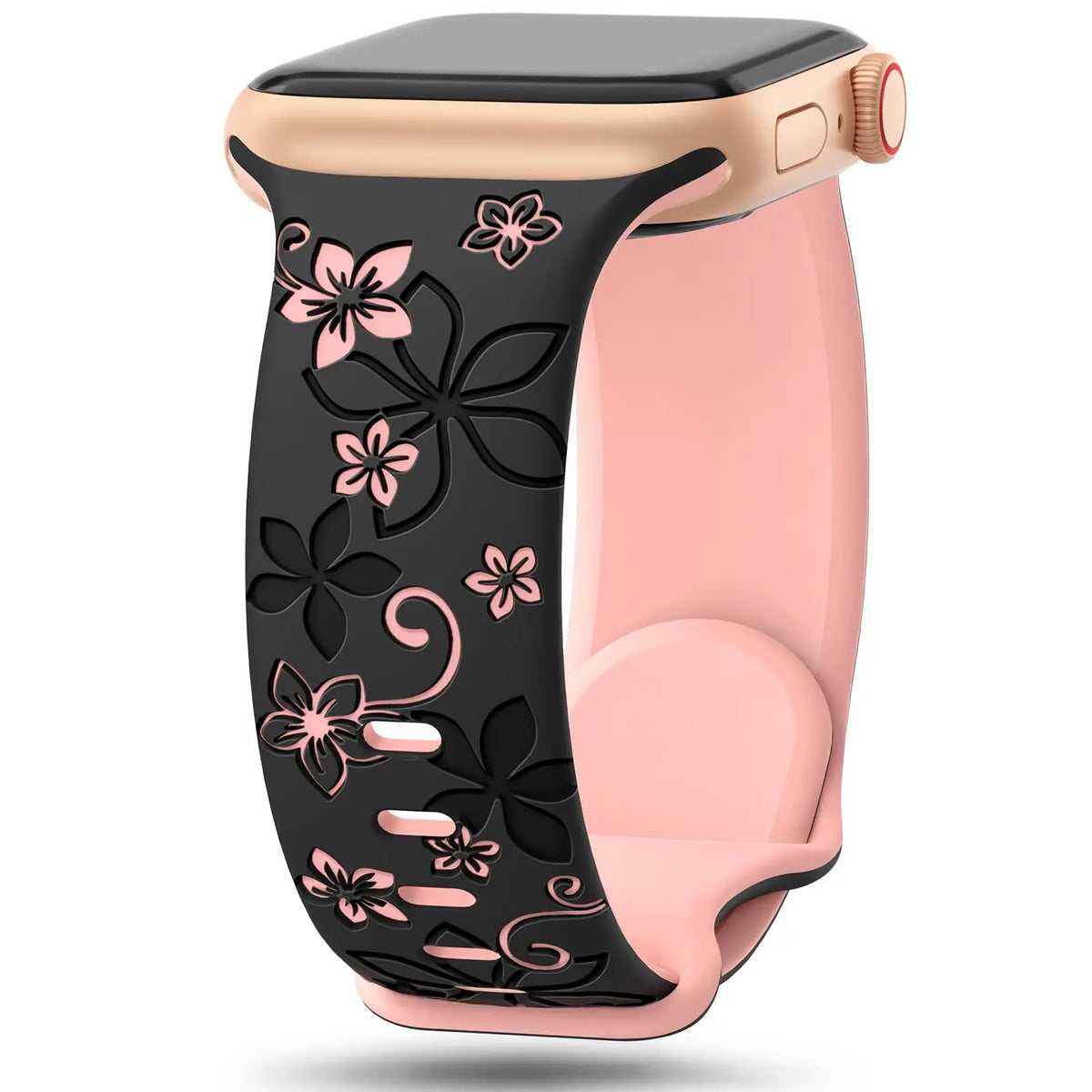 Floral Engraved Silicone Strap for Apple Watch
