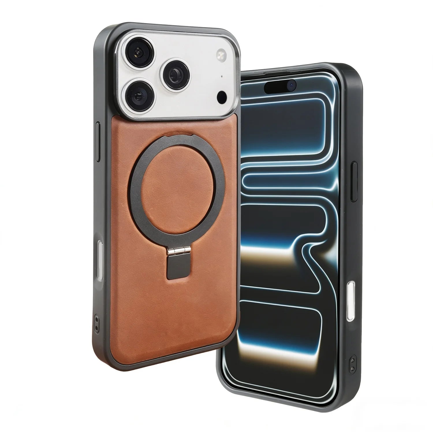 Premium Leather MagSafe Case with Built-In Stand and for iPhone 17 Series