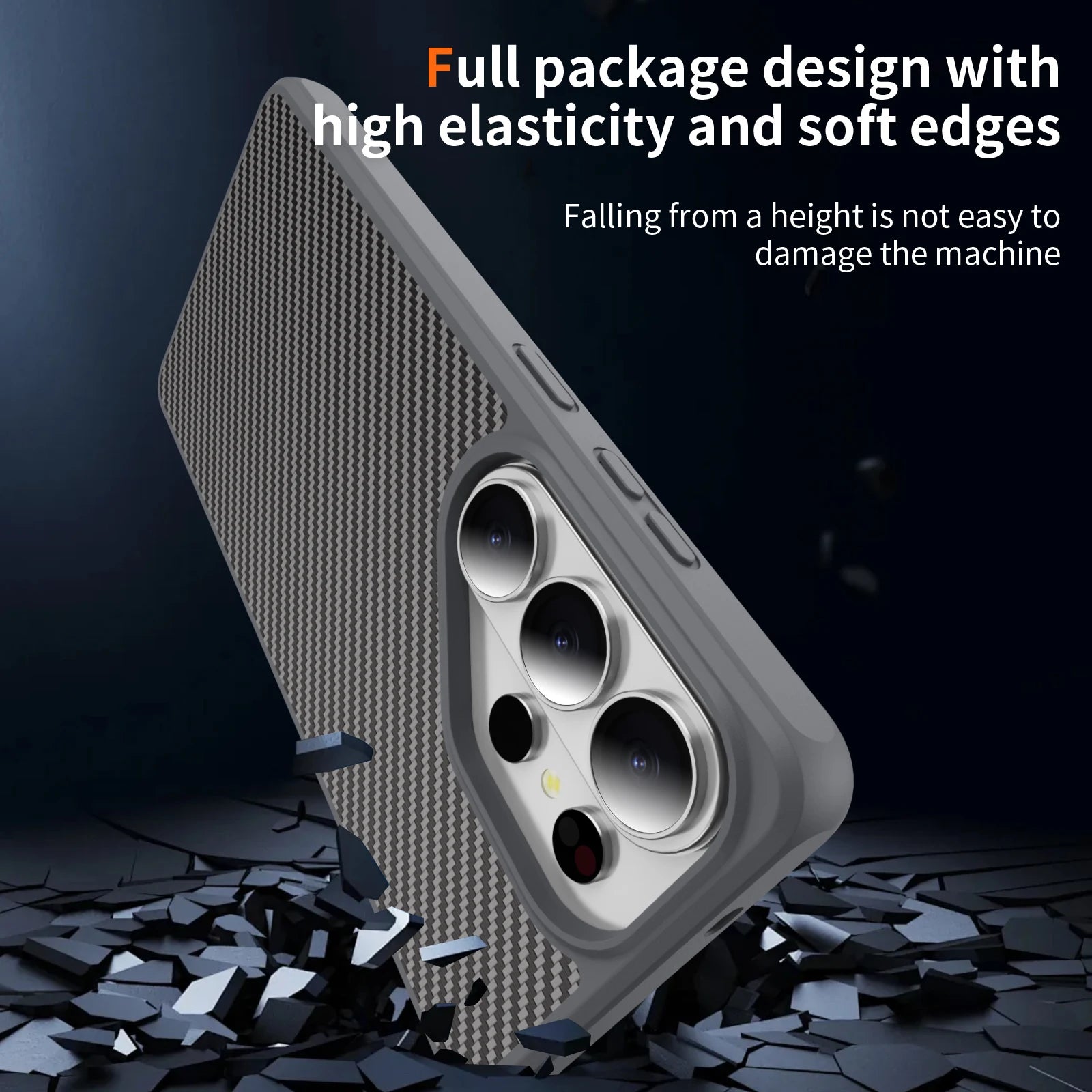 Drop Protection Matte Carbon Fiber Cover for Samsung Galaxy S26 Series