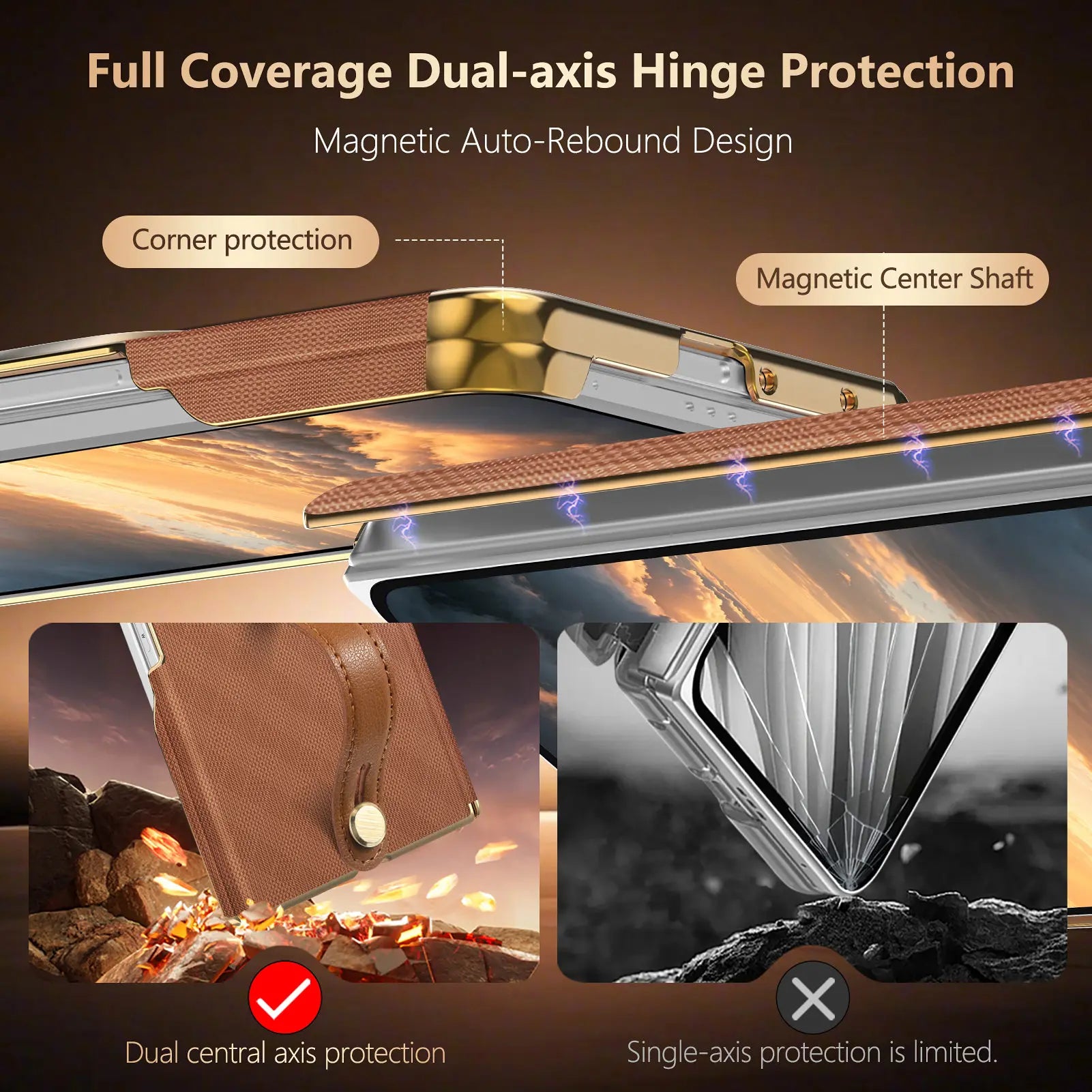 Luxury Business Velvet Leather Case with Wrist Strap for Samsung Galaxy Z Fold 8