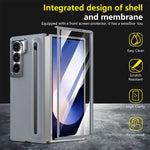 Samsung Galaxy Z Fold 6 Case with Built-in Metal Lens Stand, S Pen Slot & Screen Protector