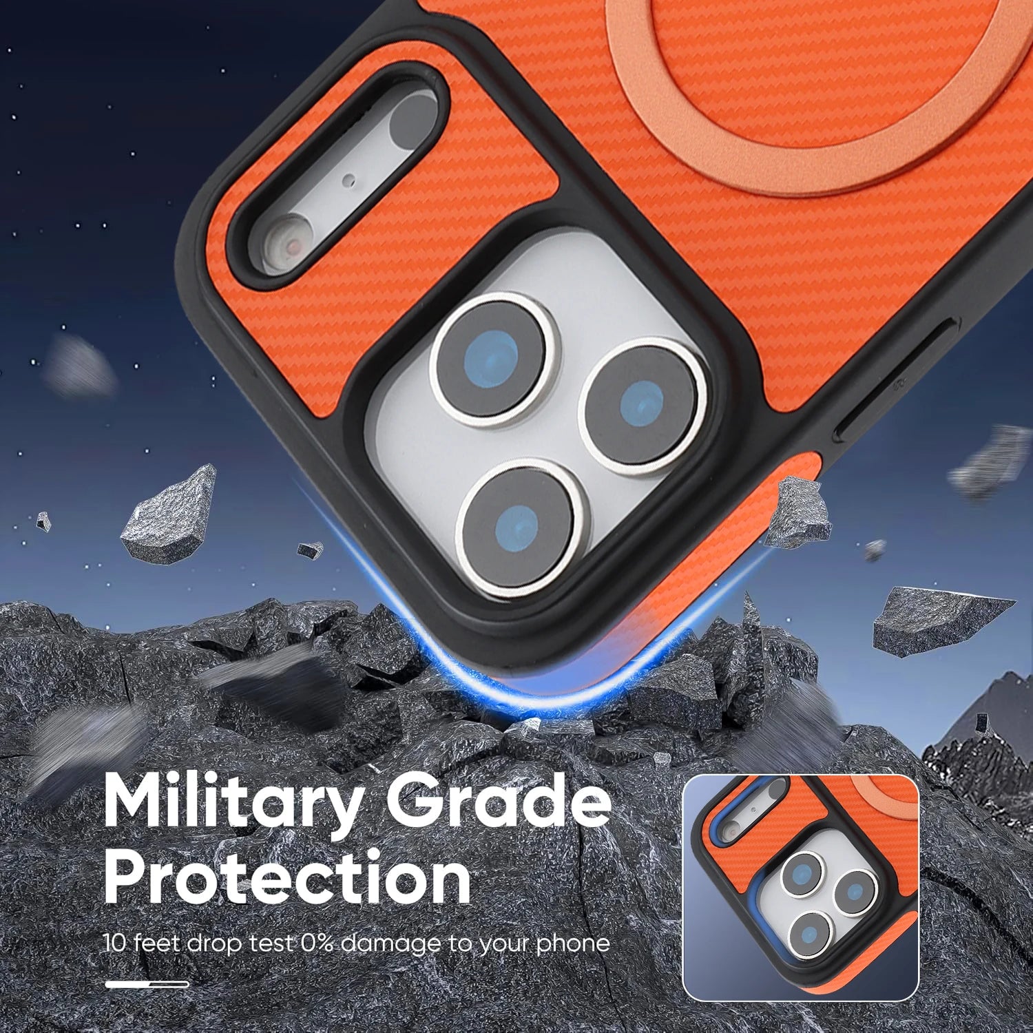 Carbon Fiber MagSafe Leather Case for iPhone 17 Series