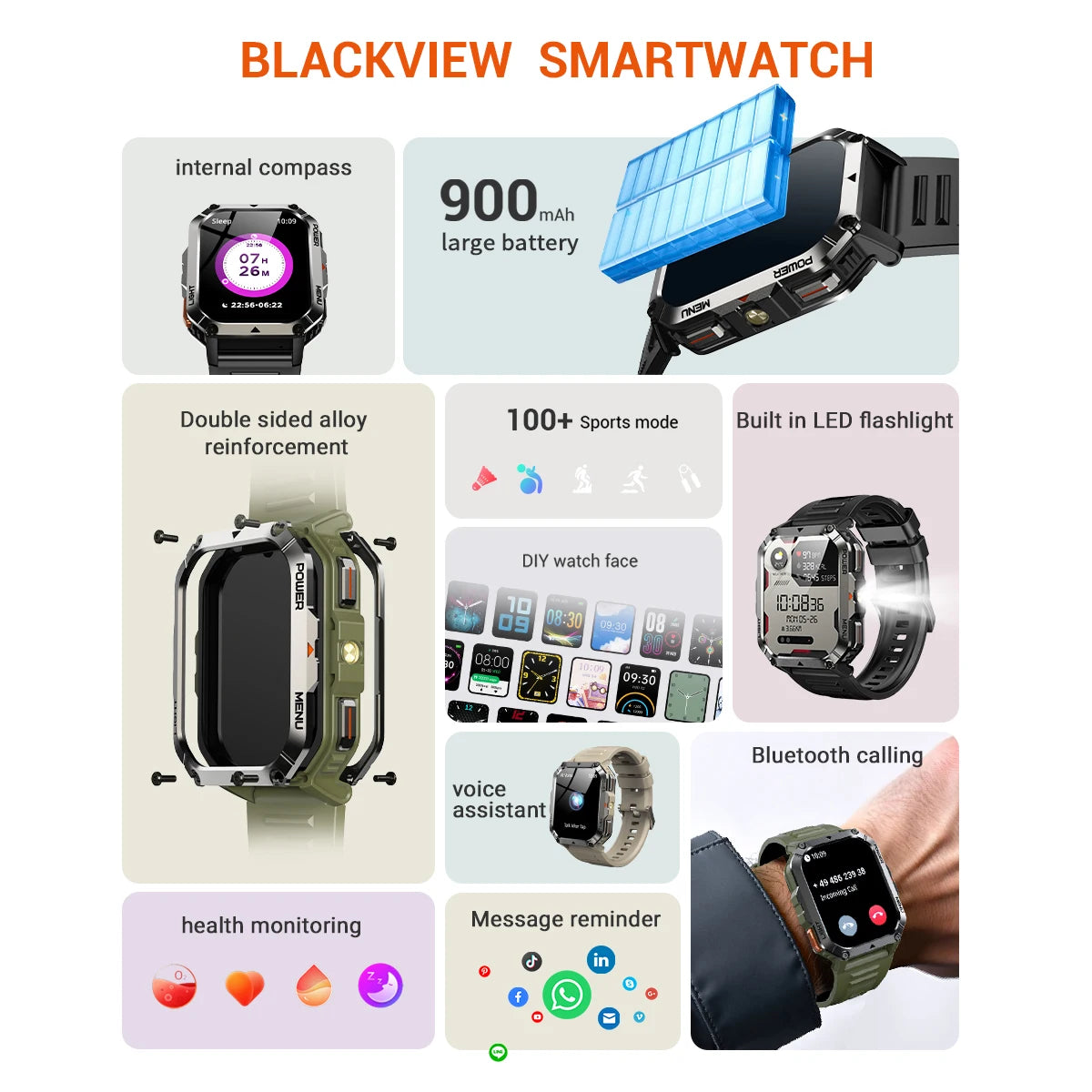 Blackview W70 Pro Outdoor Fitness Smartwatch
