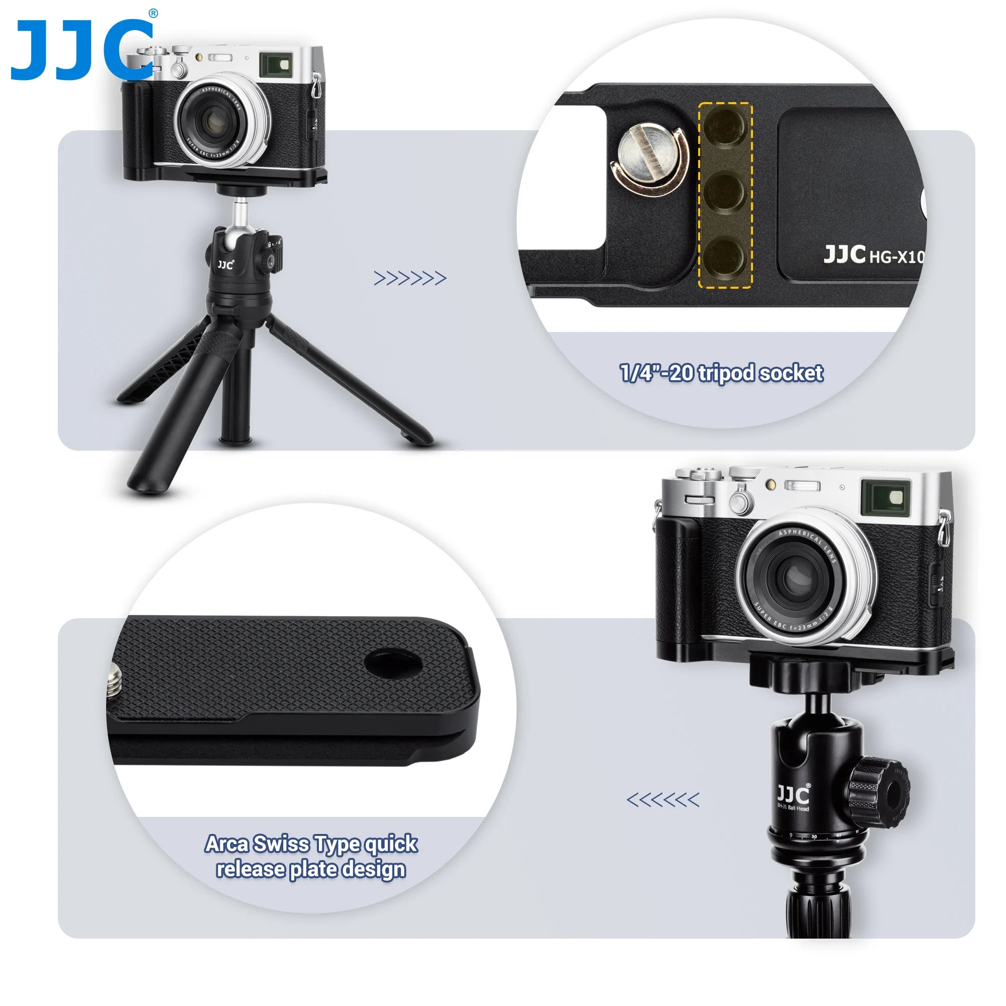 JJC Metal L Bracket Hand Grip for Fujifilm X100Vc