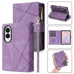 Embossed Leather 9-Card Wallet Case with Detachable Wrist Strap for Samsung Galaxy Z Fold 8