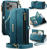 Leather Crossbody Wallet Case with Detachable Wrist Lanyard for iPhone 18 Series