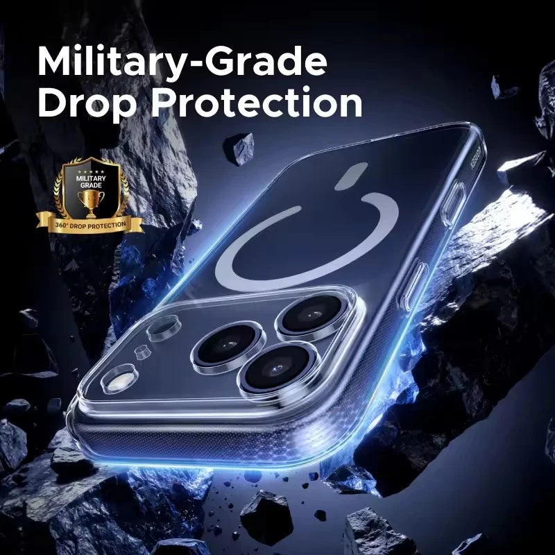 Transparent MagSafe Case with Military-Grade Drop Protection for iPhone 18 Series