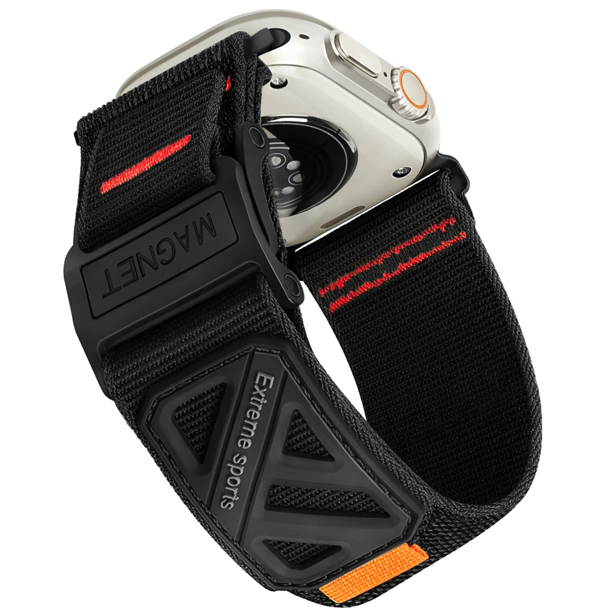 Nylon Magnetic Slide Buckle Band with Titanium Closure for Apple Watch