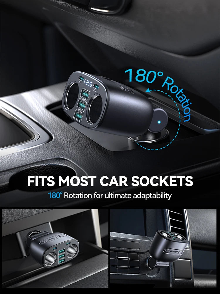 Joyroom 225W 7-Port Car Charger With Independent Switches