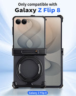 Shock-Absorbing Metal Frame Case with 360° Rotating Ring Kickstand for Samsung Galaxy Z Flip 8
