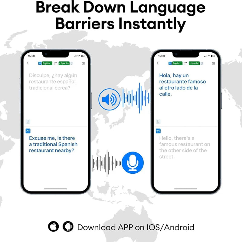 PAXA OpenAirUltra 3-in-1 AI Translation Earbuds with Color Touch Screen