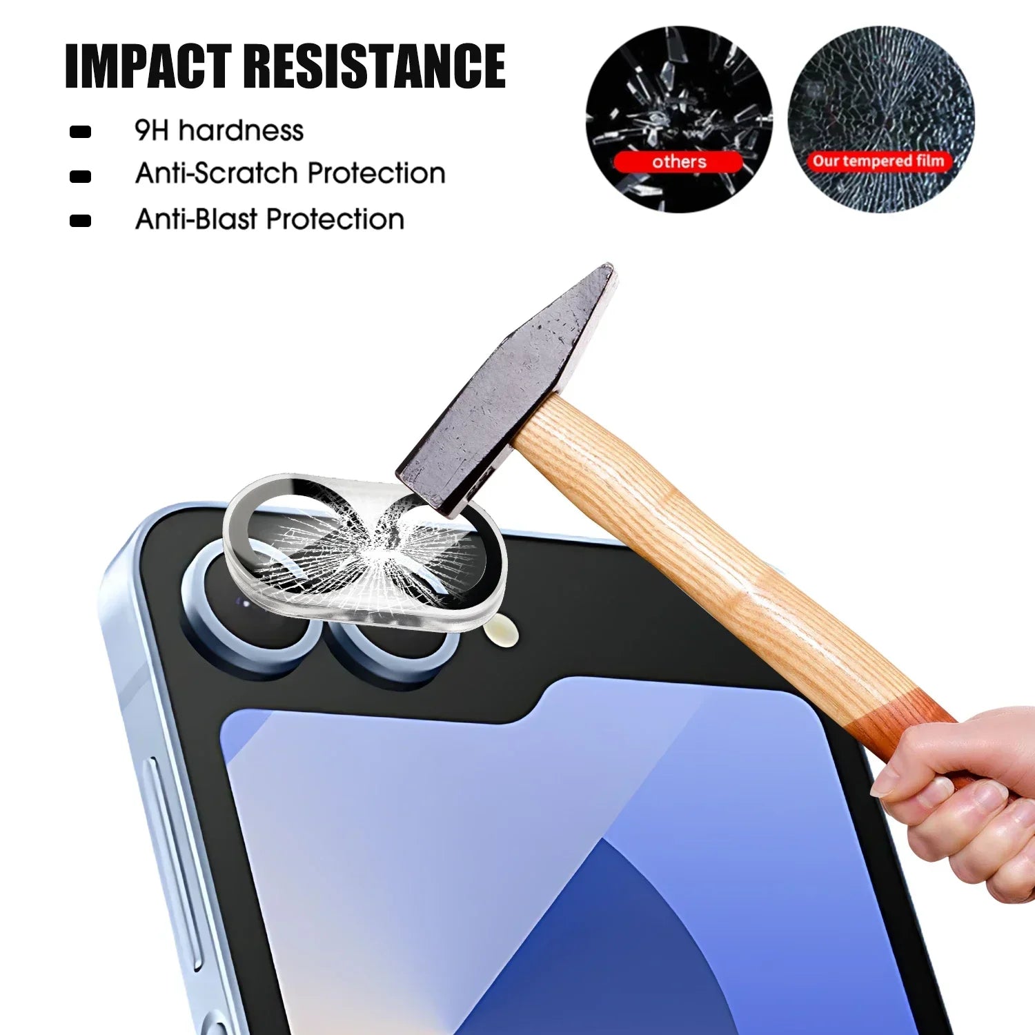 5-Pack Full-Cover 9H Tempered Glass Lens Film for Samsung Galaxy Z Flip 7