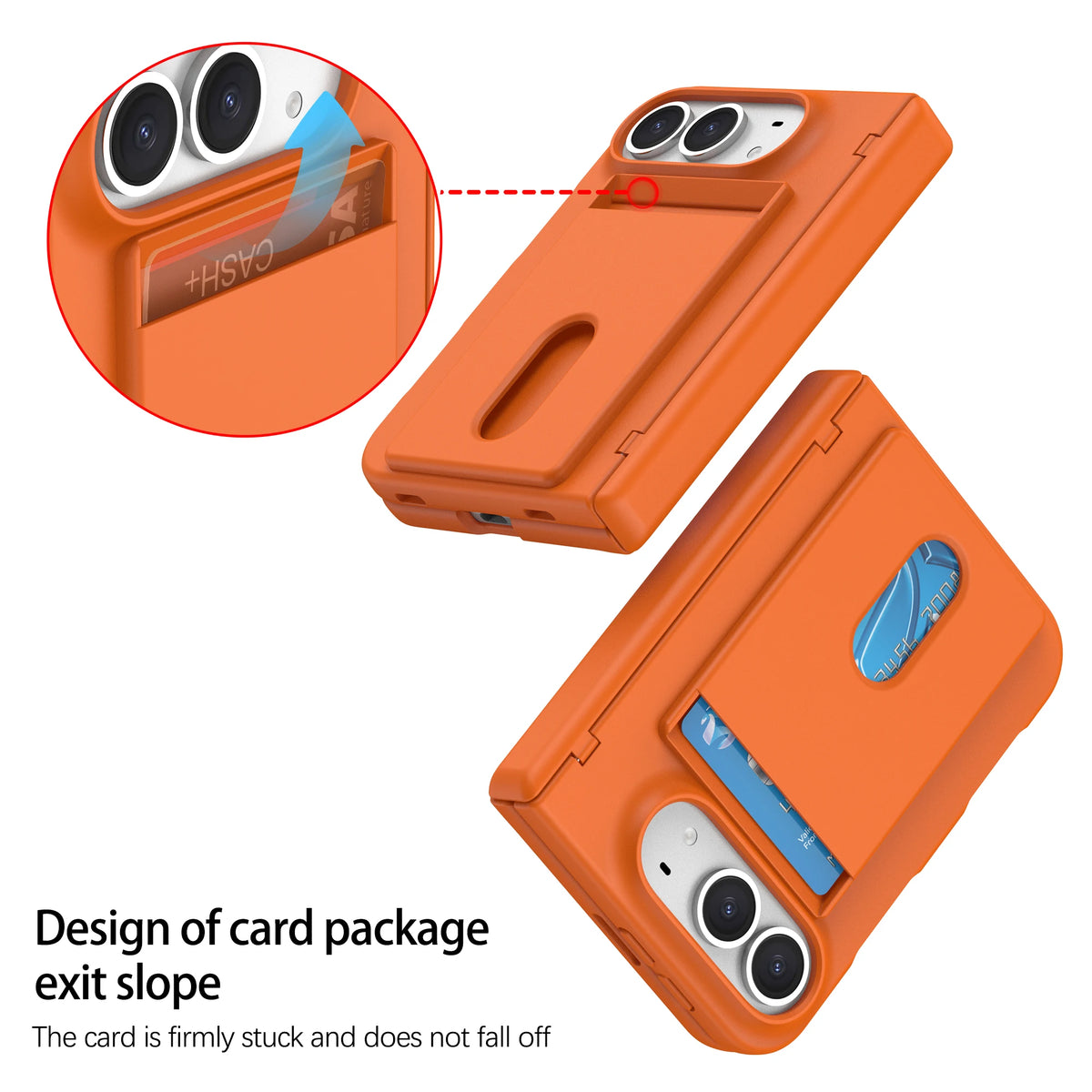 Spring-Loaded Hinge Protection Case with Card Slot for iPhone Duo