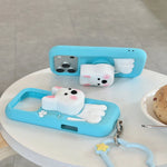 3D Puppy Cartoon Silicone Case with Hand Grip for iPhone 17 Series