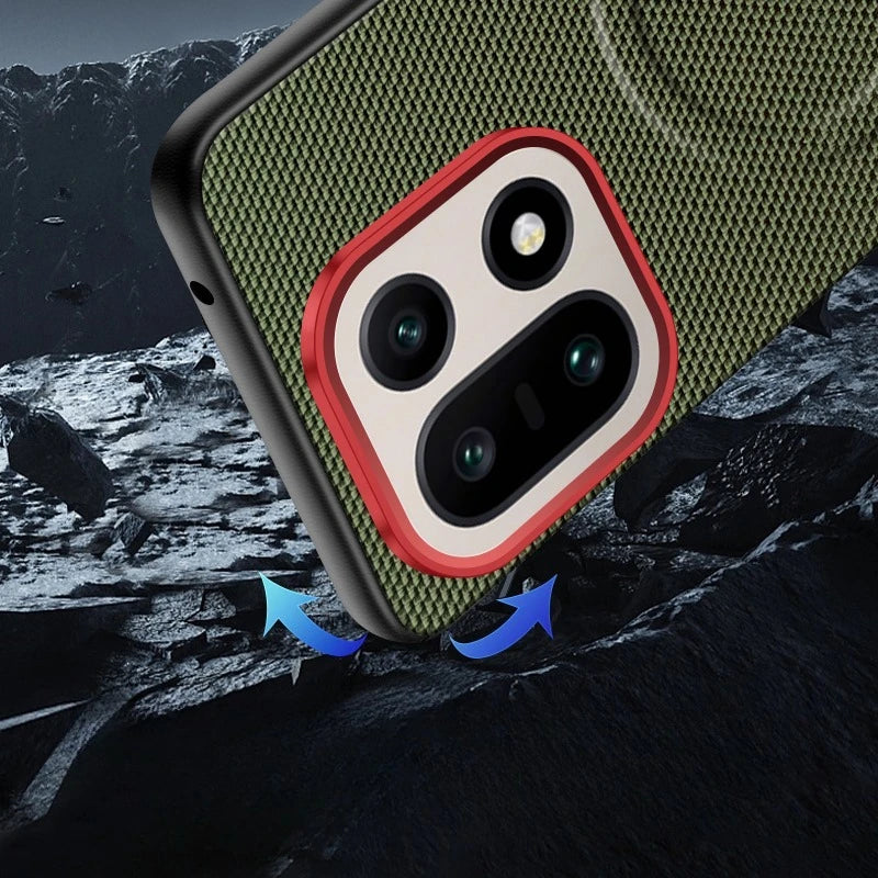 OnePlus 15 Woven Textile & Leather Executive Magnetic Case