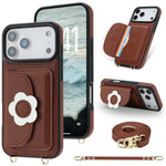 Crossbody Leather Wallet Case with Card Slots and Stand for iPhone 17 Series
