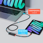 CABLETIME USB 3.0 Video Capture Cable with 100W PD Power Delivery