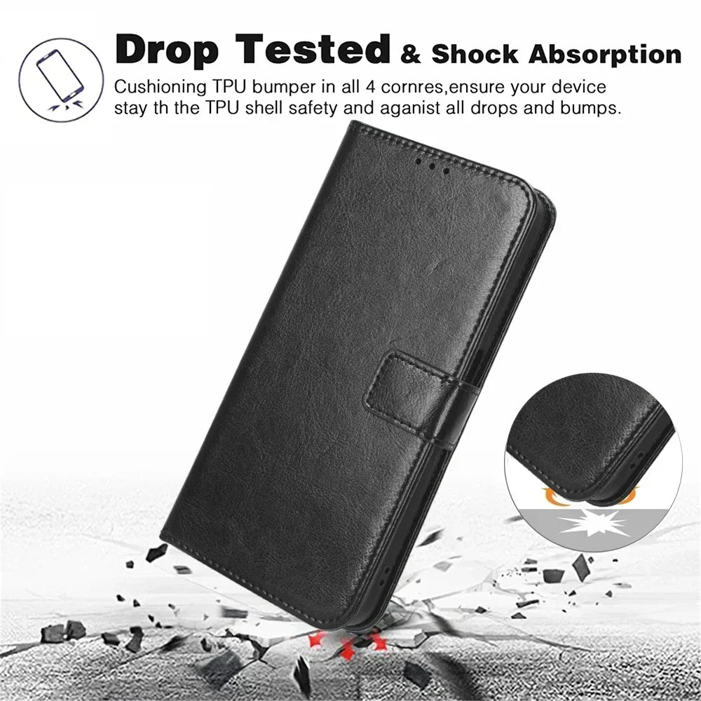 Plain Leather Flip Case with Card Slot & Kickstand for Vivo X200 FE