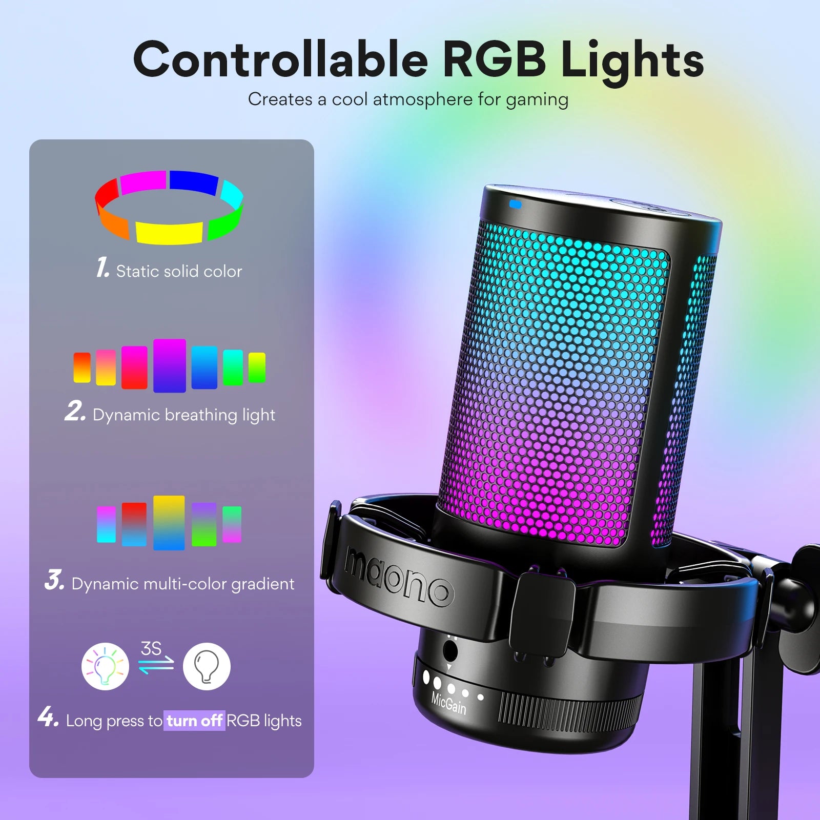Maono DGM20 RGB USB Gaming Microphone
