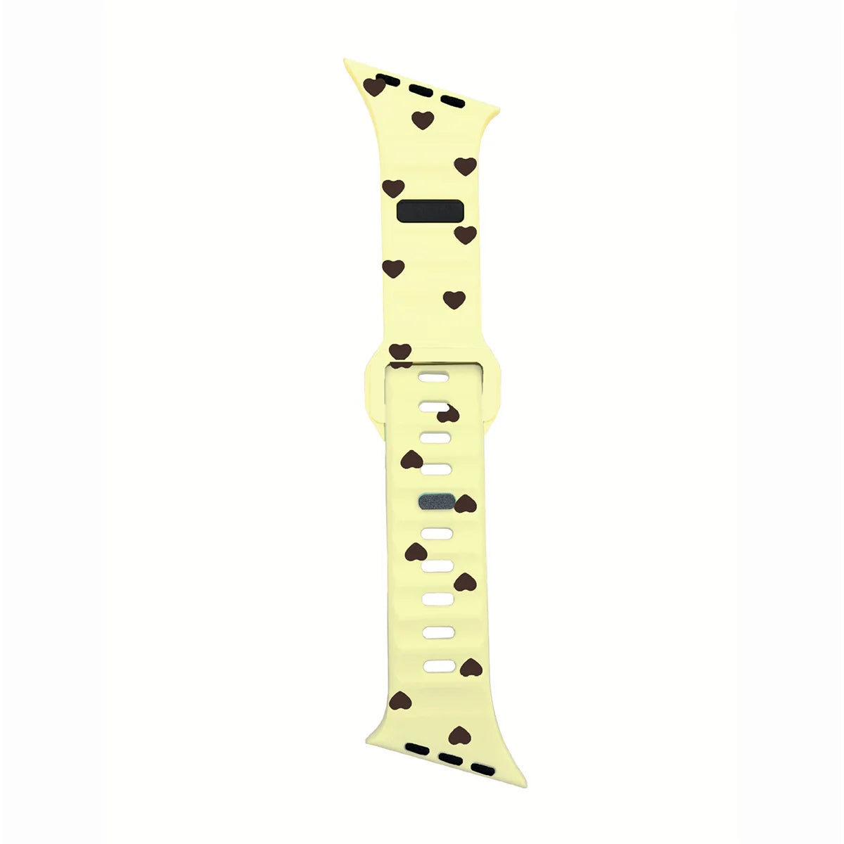 Wide Contoured Silicone Band with Heart Pattern for Apple Watch
