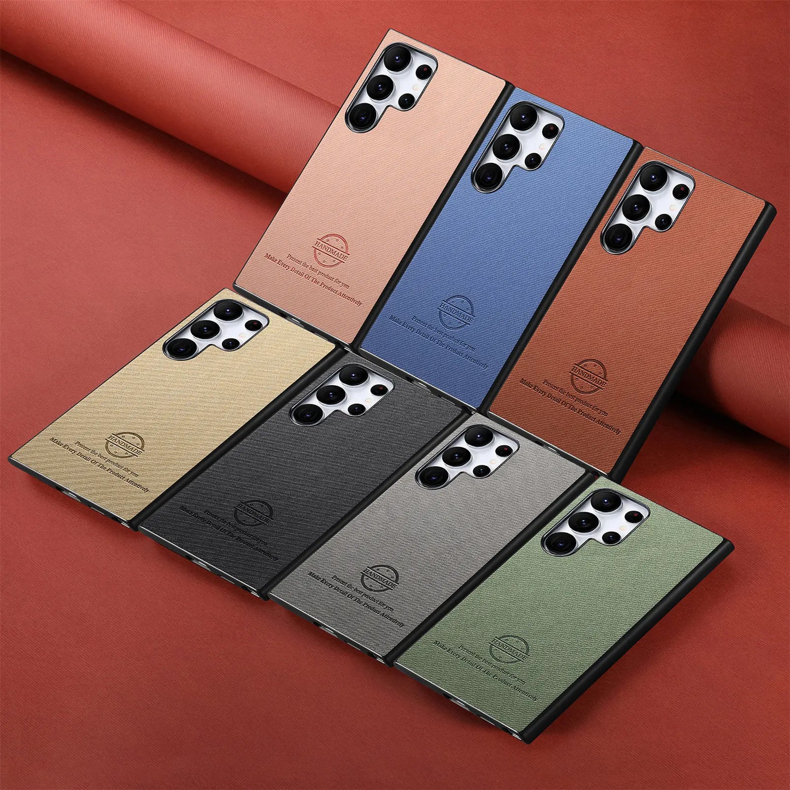 Cloth-Grain Leather Case for Samsung Galaxy S25 Series