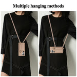 Wrist Strap Crossbody Leather Wallet Case with Ring Holder for Samsung Galaxy S24 Series