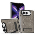 Leather Kickstand Case with MagSafe Alignment Ring for iPhone Duo