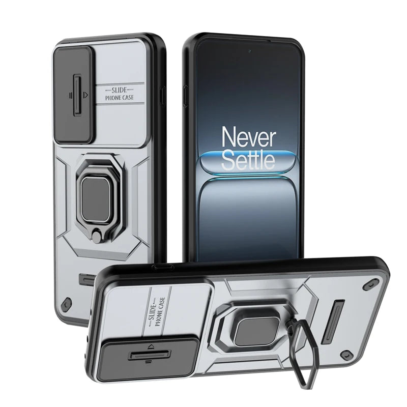 Military-Grade Armor Case with Slide Camera Cover and Kickstand for OnePlus Nord 5