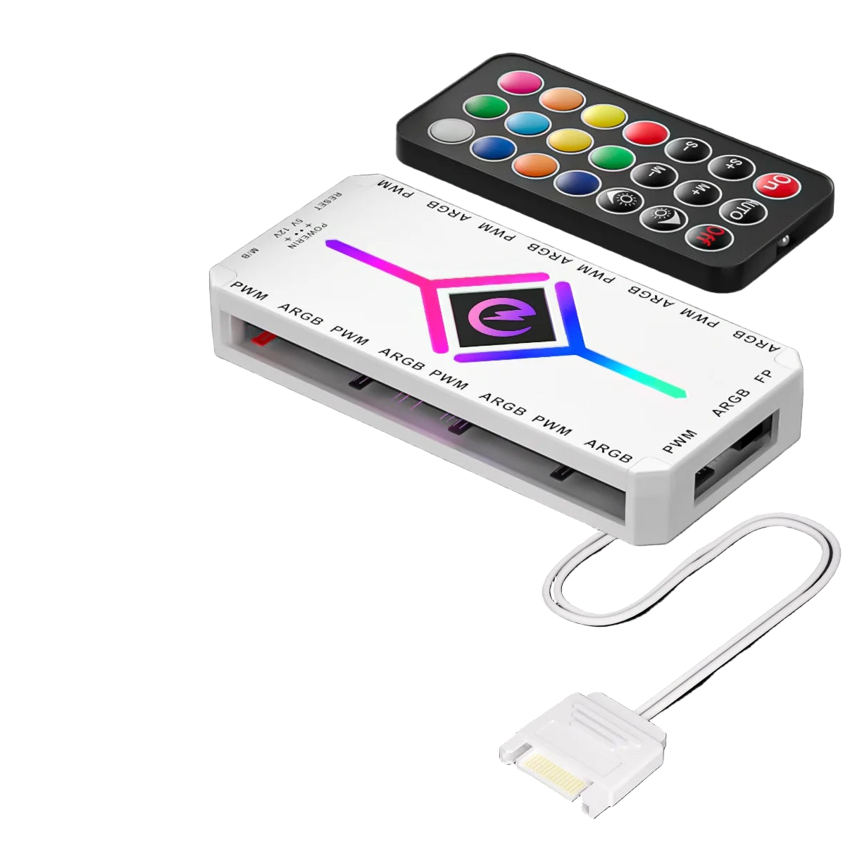 Power Train Z-H8 V2 ARGB & PWM Fan Hub Splitter with Remote Control