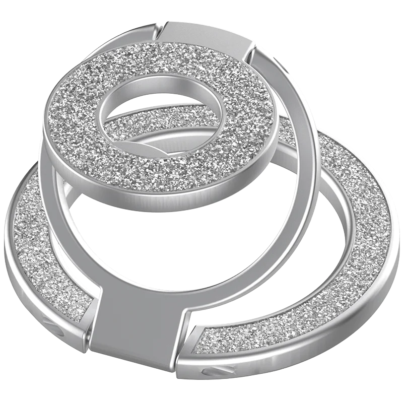 Universal Magnetic Phone Grip and Kickstand with Double-Sided Ring