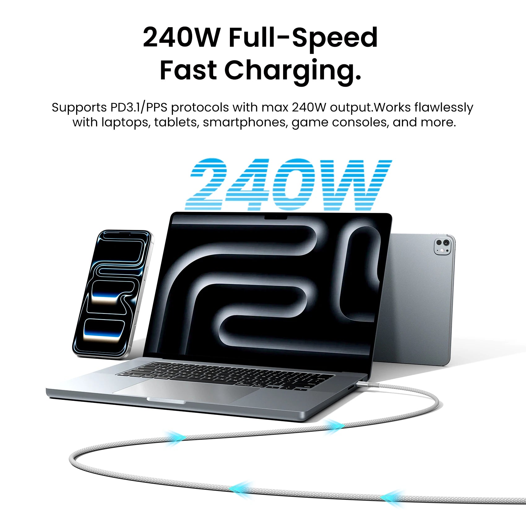 Vention 240W Magnetic USB-C to USB-C Cable