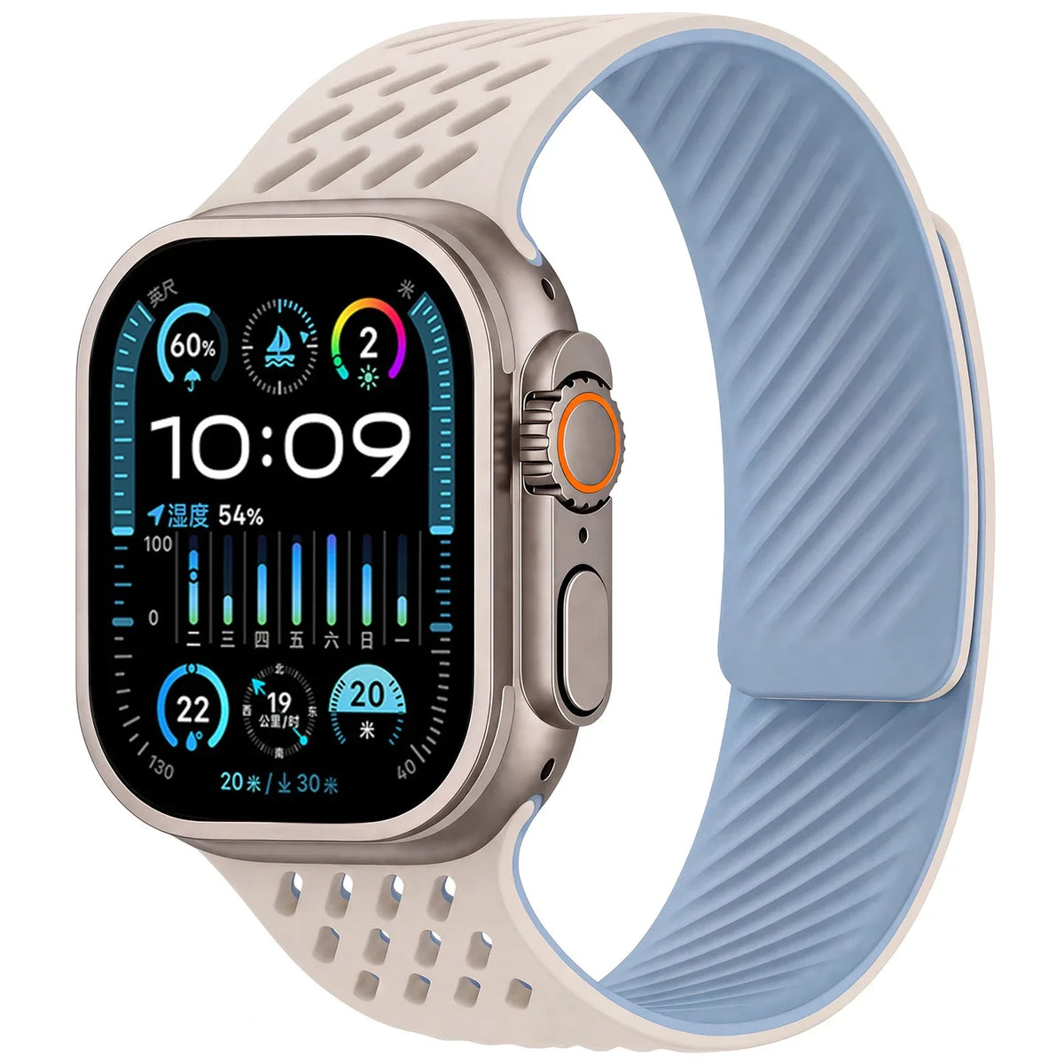 Breathable Silicone Band with Magnetic Closure for Apple Watch