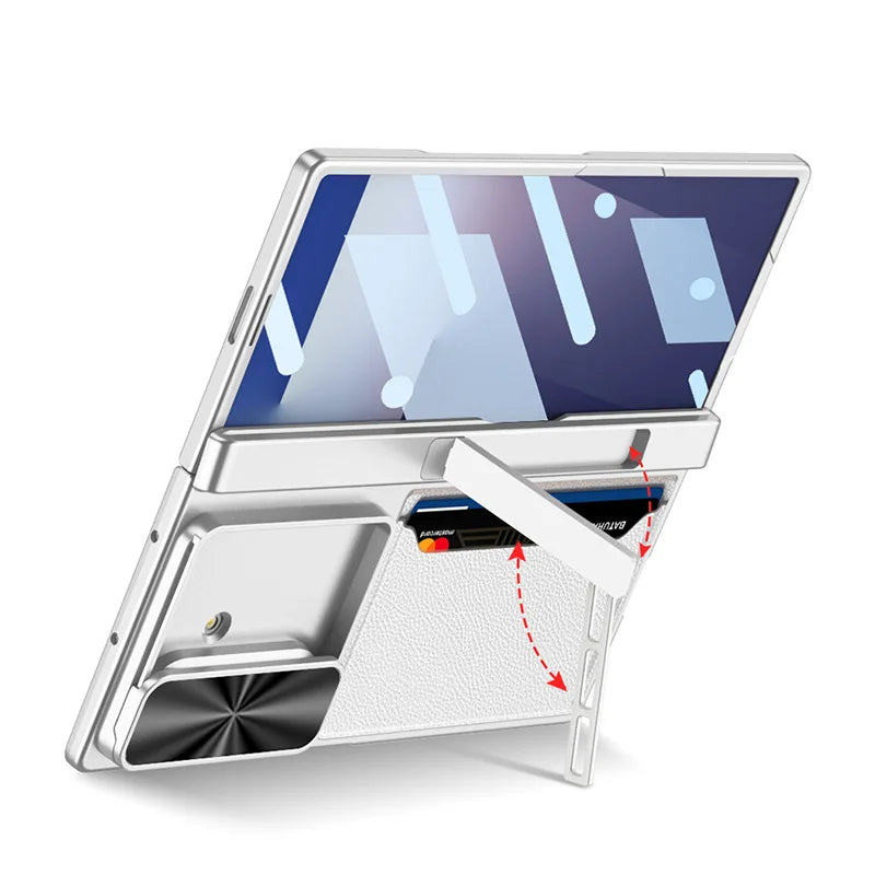 Shockproof Samsung Galaxy Z Fold 7 Case with Sliding Lens Cover & Folding Stand