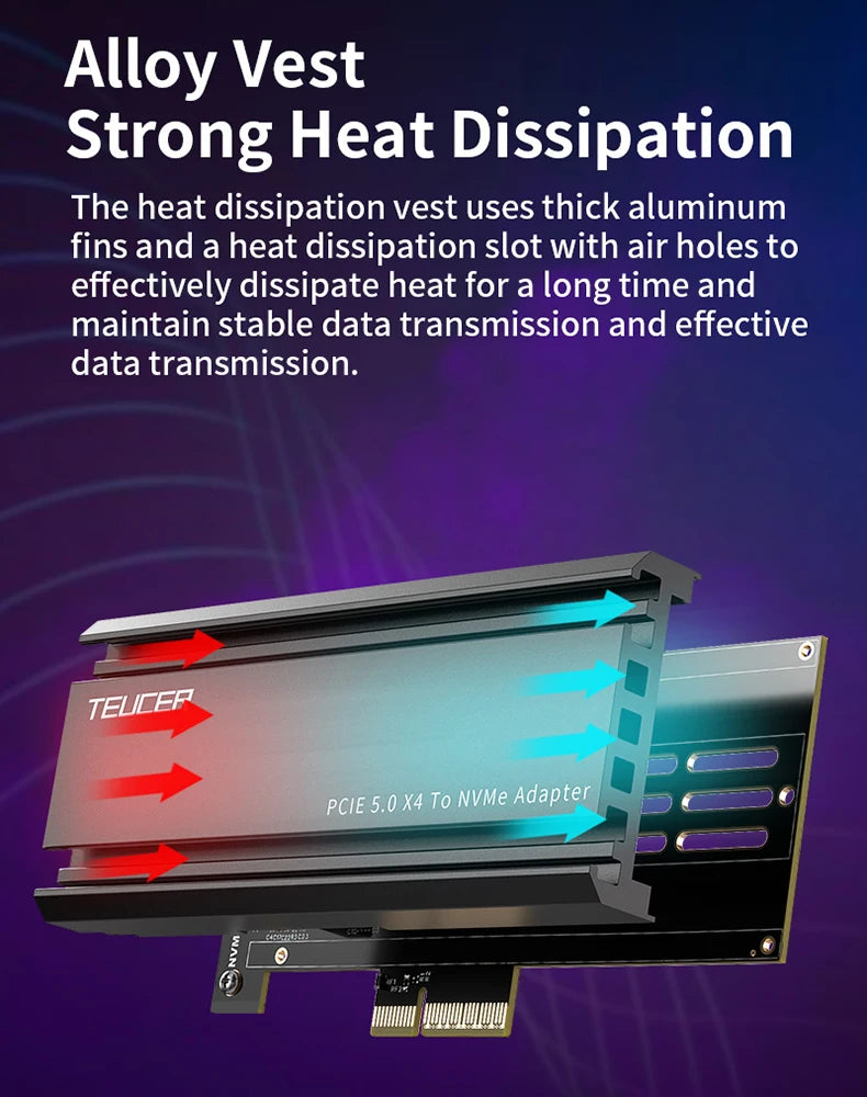 TEUCER PCIE 5.0 to M.2 NVMe Expansion Card