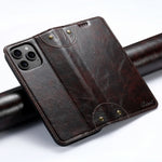 Premium Leather Flip Wallet Case for iPhone 15 Series