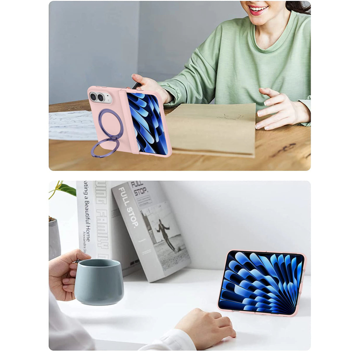 MagSafe Foldable Case with 360° Rotating Kickstand Ring for iPhone Duo