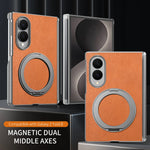 Luxury Magnetic Leather Case with 360° Rotating Kickstand for Samsung Galaxy Z Fold 8