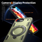 iPhone 16e Magnetic Hard PC + Soft TPU Case & Rotatable Ring Stand