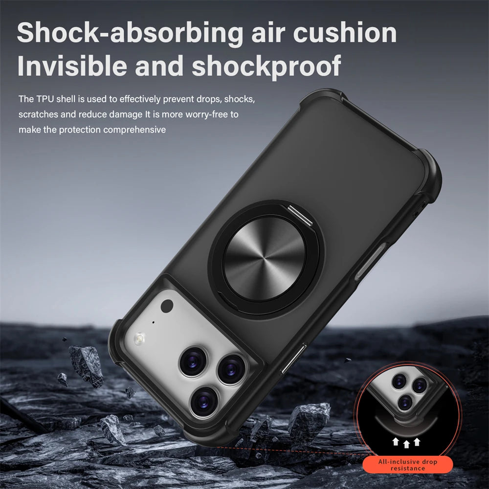 Protective Shockproof Armor Case with 360° Stand for iPhone 17 Series