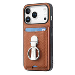 Multi-Functional Leather Wallet Case with Foldable Ring Holder & Vertical Card Slot for iPhone 17 Series